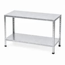 Mesa Aço Galvanizado Multiuso Industrial 2 Prateleiras Ajustáveis