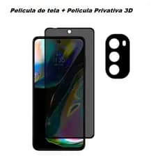Kit película Para Câmera + Pelicula 3D anti Spy Motorola Moto G82 Pelicula de privacidade