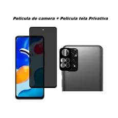 Kit película Para Câmera + Pelicula 3D anti Spy Xiaomi Redmi Note 11 4g Pelicula de privacidade
