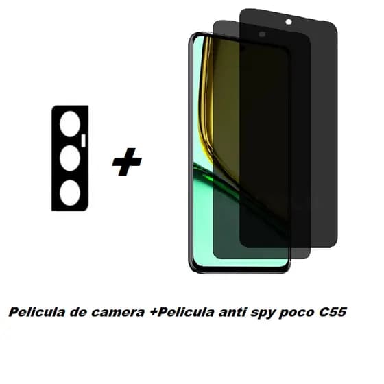 Kit película de Câmera + Pelicula 3D anti Spy realme C65 / Pelicula de privacidade