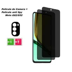 Kit película de Câmera + Pelicula 3D anti Spy Motorola Moto G62 / G52 / Pelicula de privacidade