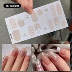 16 Pçs Tiras Adesivos De Unhas Brilhantes Simples Arte Do Prego Completos Envoltórios DIY NAil Fazendo