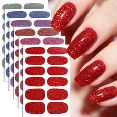 12 Dicas Adesivo De Unhas Glitter Capa Completa Envoltórios Autoadesivos Decalques De Longa Duração DIY
