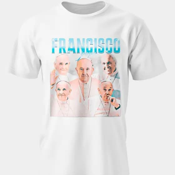 Blusa Feminina 100% Algodão Tshirt Estampada Papa Francisco