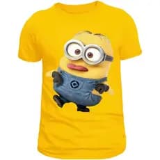 Camiseta Unissex 100%  Algodão Macio Super Tendecia Estilosa Cor Forte Estampa Minions
