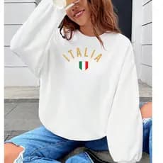 Moleton Feminino Algodão Super Confortavel Tendencia Estampado Italia