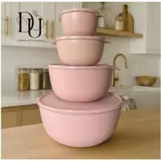 Kit 4 Potes Bowls Redondos Herméticos Tamanhos Diversos Saladeira Marmita Lanche