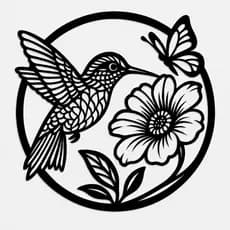 Mandala Beija-Flor Decorativa 3D 16cm | Decoração de Parede com Flor e Borboleta | Impressão 3D Moderna