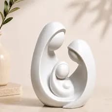 Escultura Decorativa Sagrada Família Minimalista – 12 cm Presépio