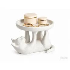 Porta Joias Objetos Gato Decorativo 5 cm Altura 10 cm Largura Suporte para Moedas, Chaves