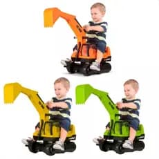 Retroescavadeira Escavadeira Trator Gigante Infantil Roma Brinquedos De Menino Suporta 50 Kg - Presente Dia das Crianças