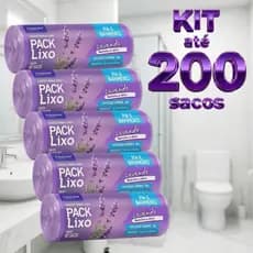 Sacos de Lixo Perfumados Lavanda | Até 200 Sacos | Para Pia e Banheiro | 34x38cm | Neutraliza Odores