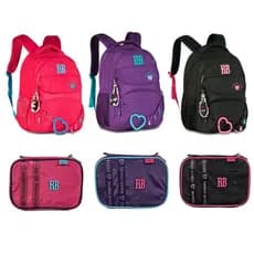 Kit Mochila e Estojo Rebecca Bonbon RB Escolar Menina Costas RB Poliéster - Lançamento Original