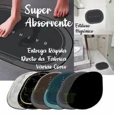 Tapete para Banheiro Antiderrapante Capacho Super Absorvente Bathroom 60x46 Costurado