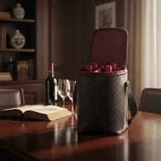 Bolsa Térmica Wine Bag Suporta 8kg Porta Vinho 4 Garrafas Divisoria Transporte Bebidas Alça de Ombro