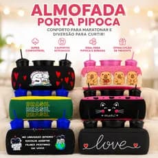 Almofada de pipoca Casal - Copa - Fork - Capivara - Gato - Love