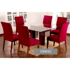 Kit com 8 Capas de Cadeiras Cozinha/ Sala de Jantar Diversas Cores/ lavável/ removível/ luxo/ ajustável/elástico