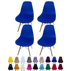 Kit 4 Capas para Cadeira Charles Eames Eiffel Luxo Soft Cores Lisas