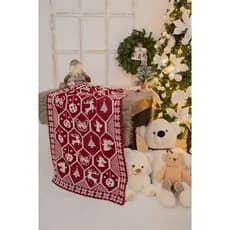 Manta Xale de Natal Tricot Sofá Decorativa Natalina Vermelho Verde Dourado