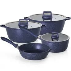 Jogo De Panelas Antiaderente 4 Peças Graniflon Moda Do Chef Azul