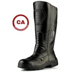 Bota Coturno Motociclista/Bombeiro,  Couro, Com CA, Palmilha Conforto, Durabilidade, Militar