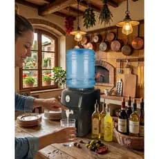 Suporte Preto Com Cuba De Barro Para Galão de 10 e 20 Litros Bebedouro Agua MIneral