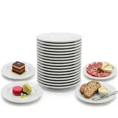 Pratinho De Sobremesa Pão Bolo Com 12 Unid de 19 Cm Restaurante Hotel Buffet Bar Padaria Casamento