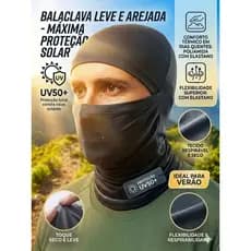 Touca Balaclava Articulada Com Proteção Uv50+ Unissex Touca Ninja Motociclista Pesca Poliamida Premium