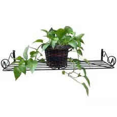 Suporte Rústico 80x21 CM Preto Vaso Flor Plantas Parede Floreira Jardineira