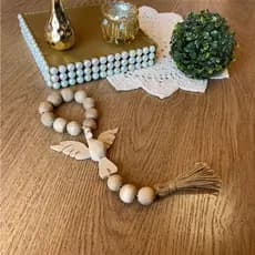 Colar De Mesa Colar Terço Decorativo Dezena Divino Decoração Moderna