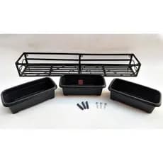 Kit Floreira Em Ferro Preto + Vaso Plático Jardineira Jardim Vertical Várias Medidas