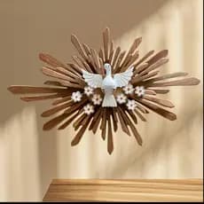 Lindo Resplendor Do Divino Espirito Santo Em madeira Artigos Religiosos Artesanato Rustico