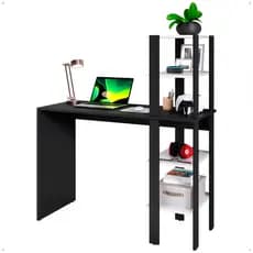 Mesa Escrivaninha Diretor Zorzi com Torre de Prateleira  Reversível Home Office ou Mesa Gamer Compacta Para Escritório