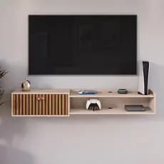 Rack Suspenso Sala Tv 1.50 cm Home Decoração Sala Quarto nicho 1 Porta para Tv's de até 55 Polegadas