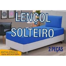 Jogo de Lençol Solteiro Antialérgico 2 peças Liso Com Elástico