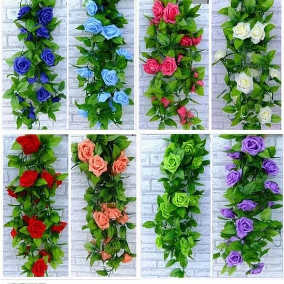 13 Cores 2.5 M Guirlanda De Flores Artificiais De Seda Videira Hera Casa Decorações De Casamento Decoração Do Jardim Partido