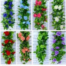13 Cores 2.5 M Guirlanda De Flores Artificiais De Seda Videira Hera Casa Decorações De Casamento Decoração Do Jardim Partido