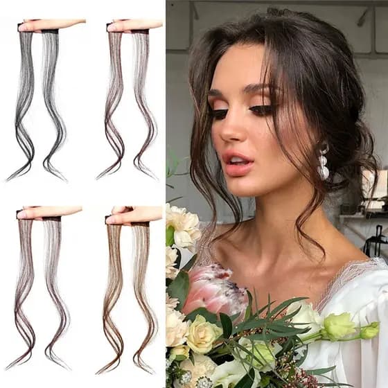 25/35 Cm 2 Pcs Cabelo Natural Bangs Clipes Mulheres Frente Side Longa Franja Falsa Grampo Em Extensões Do Acessórios