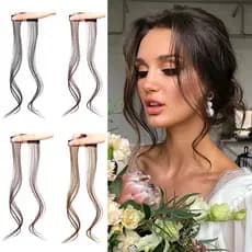 25/35 Cm 2 Pcs Cabelo Natural Bangs Clipes Mulheres Frente Side Longa Franja Falsa Grampo Em Extensões Do Acessórios