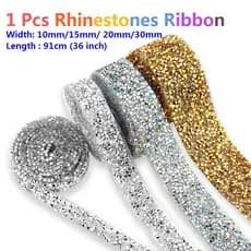 10mm/15mm/20mm/30mm Bling Fita Strass Aplicador Com Vestido Sapato Adesiva De Cristal De Diamante