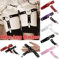 15 Cores Pu Leather Garter Belt Mulheres Elastic Tiras Coxa Harness Perna Coração Harajuku Acessórios Punk Gótico
