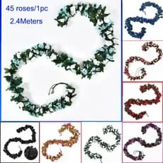 17 Cores 2.4M Flores Artificiais Garland Silk Flowers 45 Rosas Vinha Casa Decorações Casamento Jardim Festa Decoração