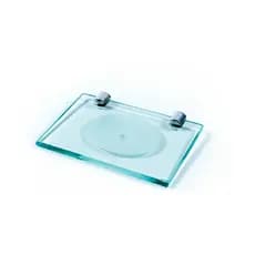 Saboneteira para banheiro em vidro 6mm INCOLOR com furo para escoar a água