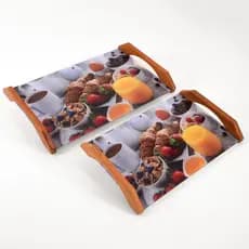 Bandeja de vidro decorativa multiuso