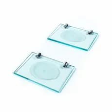 Kit com 2 saboneteiras para banheiro em vidro 6mm INCOLOR com furo para escoar a água