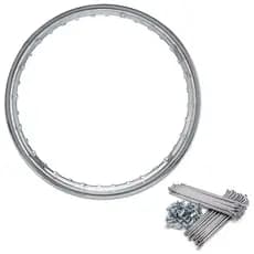 Aro 18 Dianteiro + Jogo Raio Cromado 4mm CG Titan Fan 125 150 160 Start Ybr Freio Tambor ou Disco