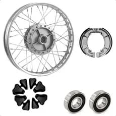 Roda Traseira Completa + Lona Freio + Rolamento + Bucha Coroa + Raio 4mm - Titan Fan 150 160 Start