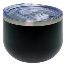 Mini Copo Térmico Cuia 350 ml em Aço Inox com Tampa PRETO