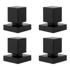 Kit 4 Acabamento Registro Quadrado Metal Preto Padrão Deca