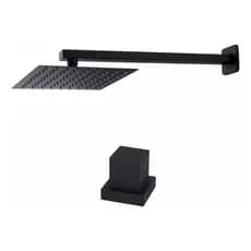 Chuveiro Piscina 20x20 Paradise Em Inox Preto C/ 1 Acabament